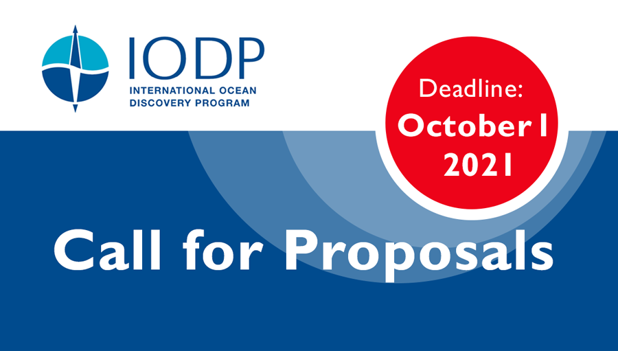 Next IODP proposal deadline: October 1, 2021