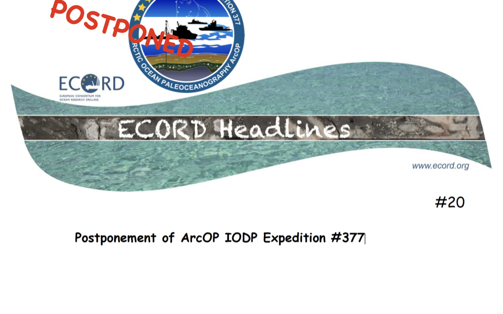 Postponement of ArcOP IODP Expedition #377