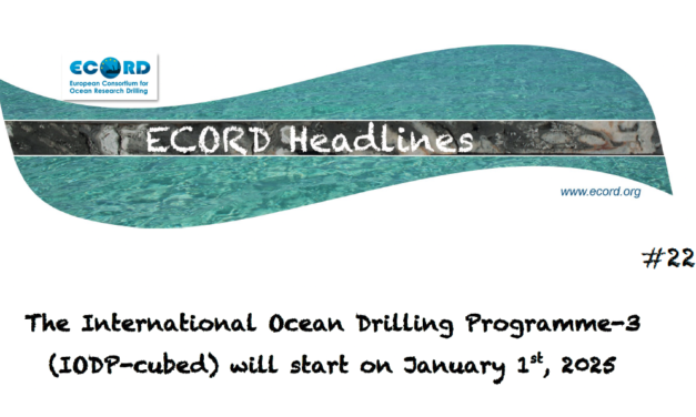 The International Ocean Drilling Programme-3 (IODP-cubed) will start on January 1st, 2025