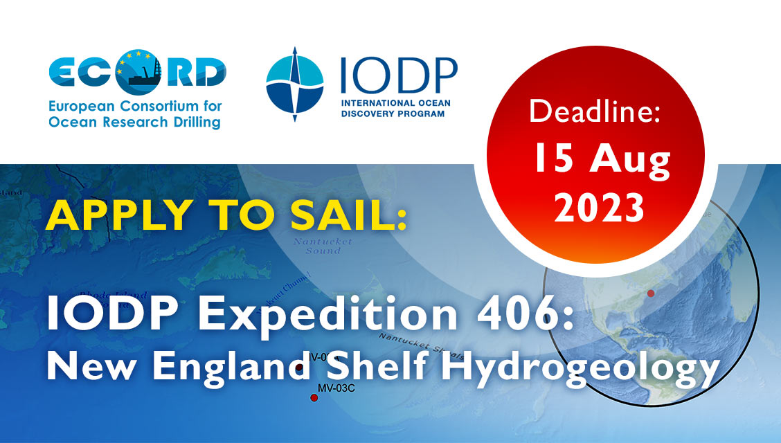 Apply to sail: IODP Expedition 406: New England Shelf Hydrogeology