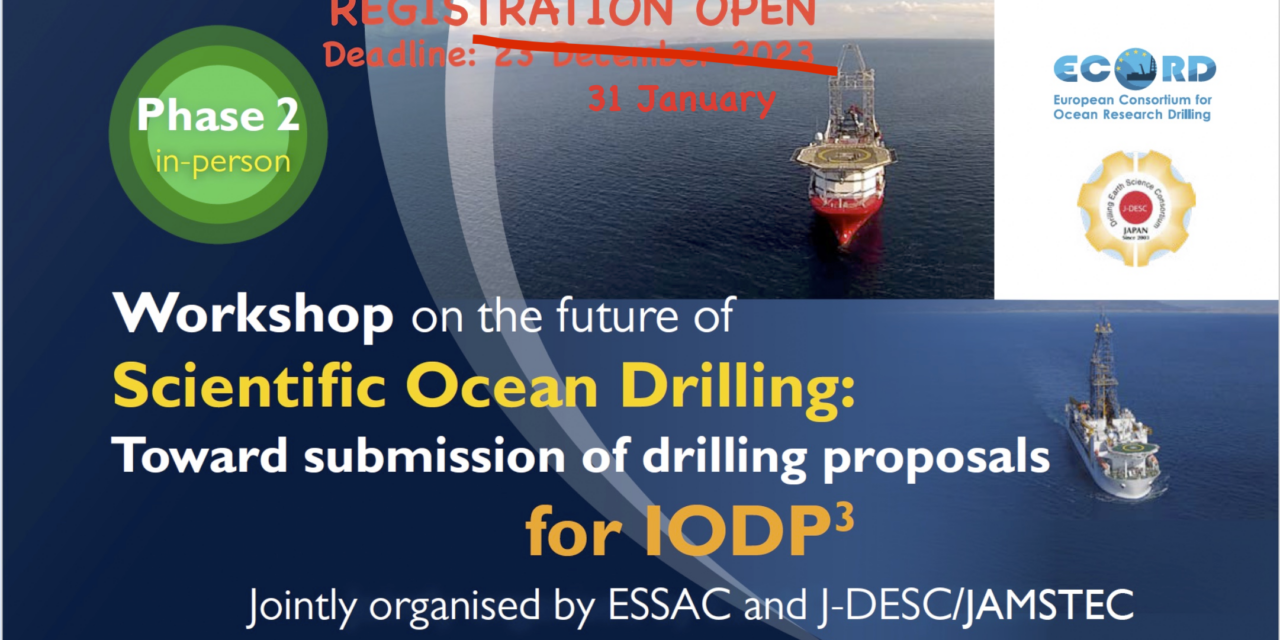 EXTENDED Deadline: Workshop on the future of Scientific Ocean Drilling -Phase II